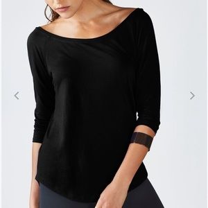 Fabletics Black Palisades Scoop Long Sleeve Tee